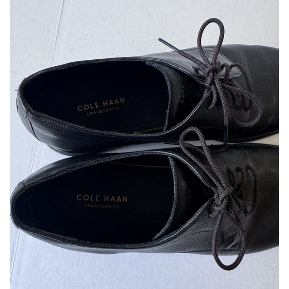 COLE HAAN Mens Size 11.5 HOLLAND Grand Plain Toe Oxford Dress Shoe BLACK C30016 main image 6